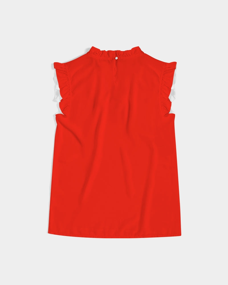 Throw The Tomato Women's All-Over Print Ruffle Sleeve Top
