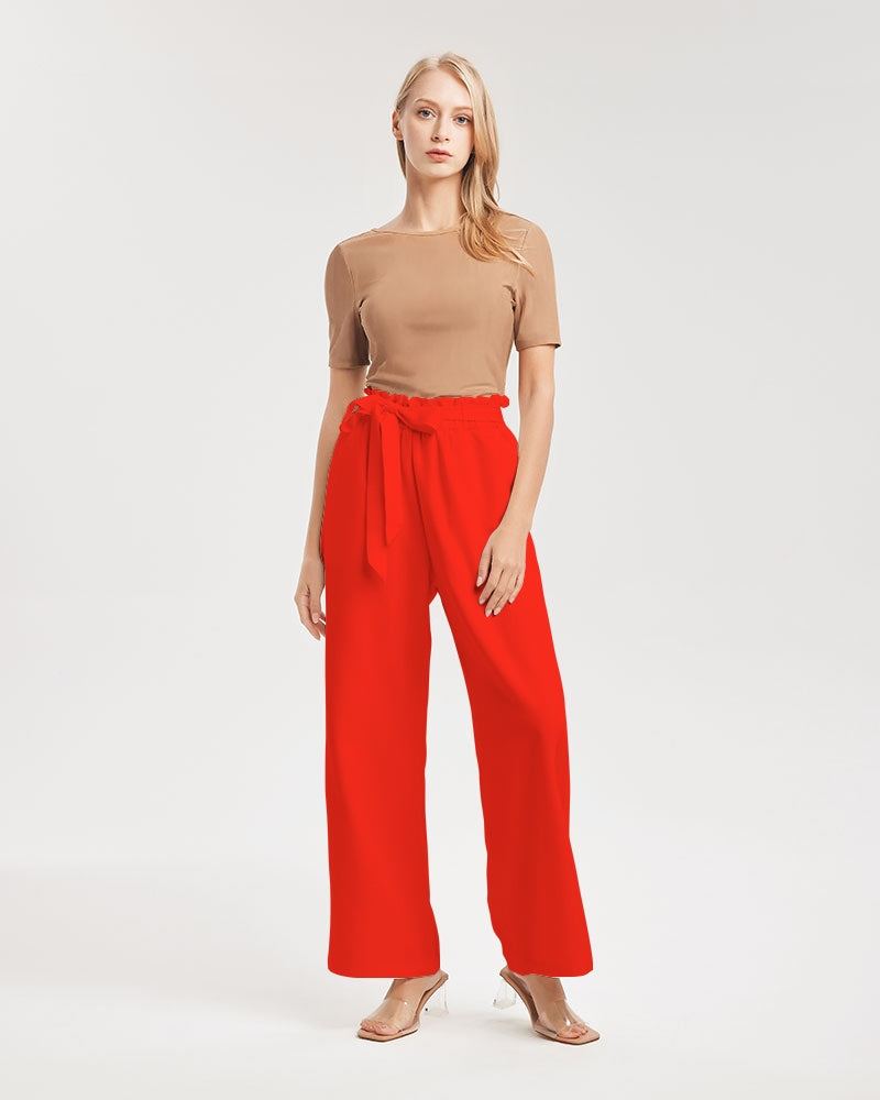 Throw The Tomato Women's All-Over Print High-Rise Wide Leg Pants
