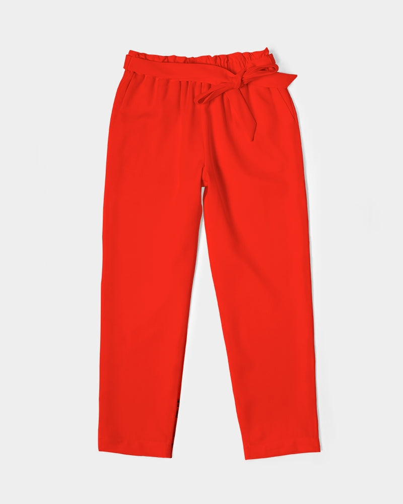 Throw The Tomato Women's All-Over Print Belted Tapered Pants