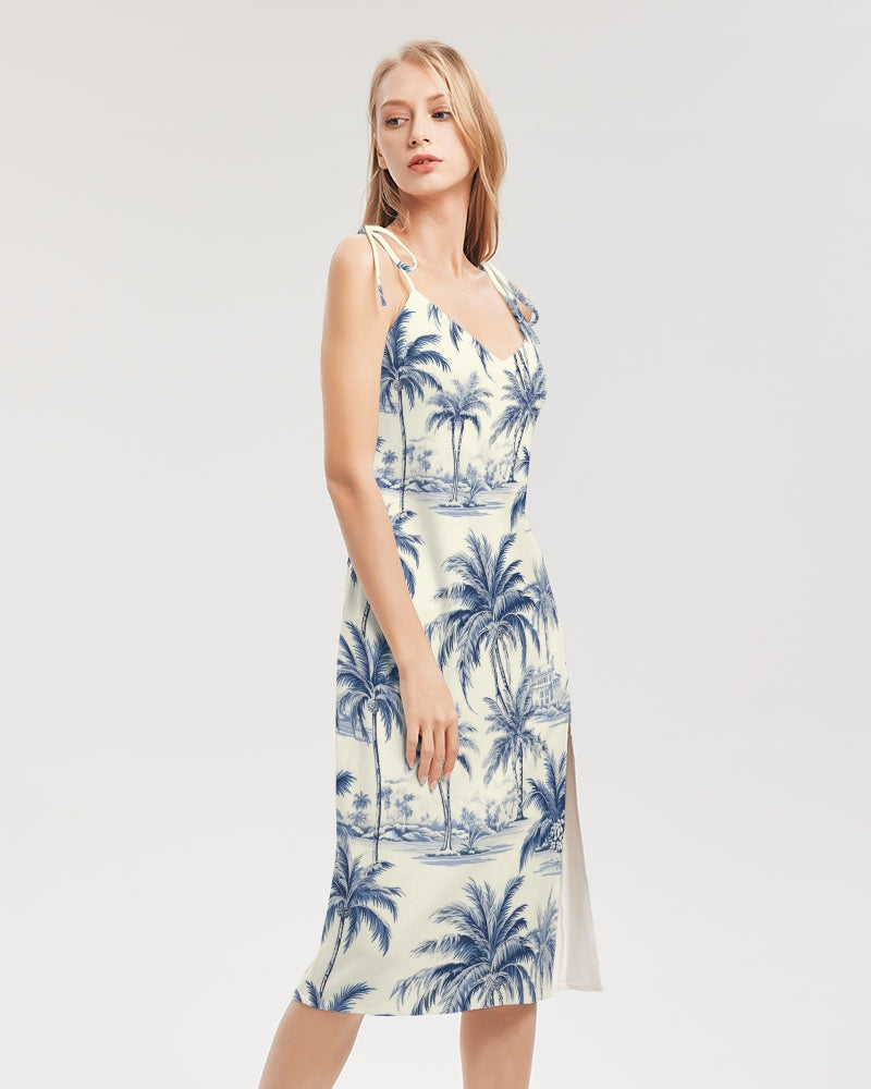 Uptop Women's All-Over Print Tie Strap Split Dress