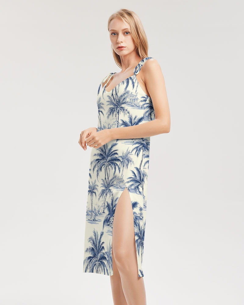 Uptop Women's All-Over Print Tie Strap Split Dress