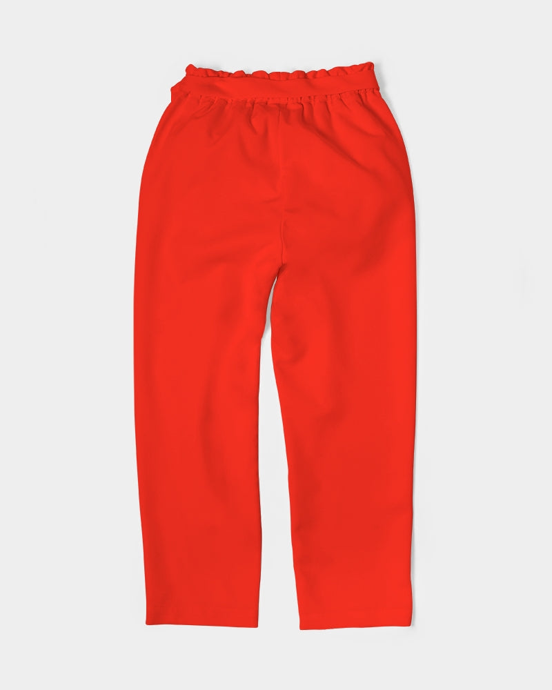 Throw The Tomato Women's All-Over Print Belted Tapered Pants