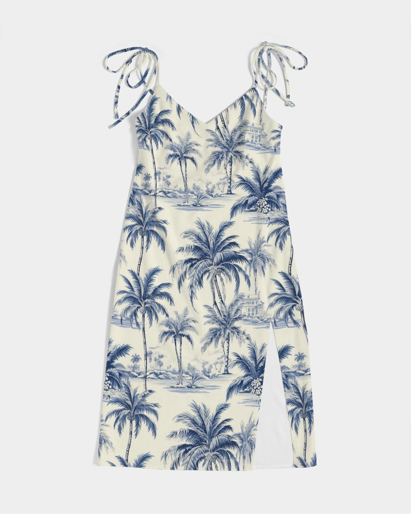 Uptop Women's All-Over Print Tie Strap Split Dress