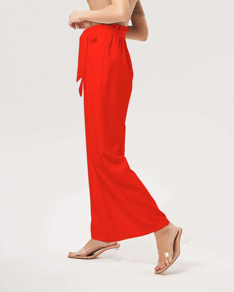 Throw The Tomato Women's All-Over Print High-Rise Wide Leg Pants