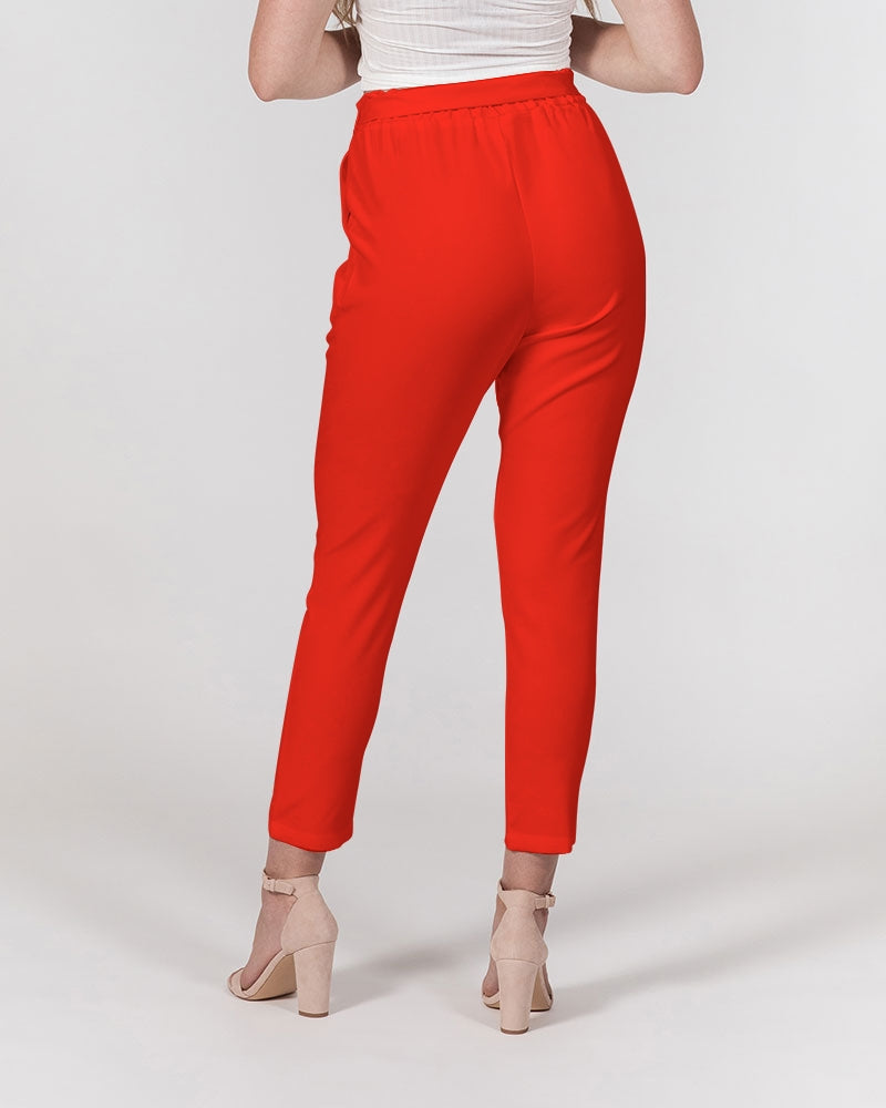 Throw The Tomato Women's All-Over Print Belted Tapered Pants