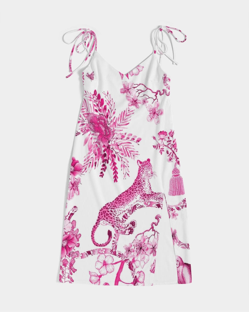 Hey Blue Women's All-Over Print Tie Strap Split Dress