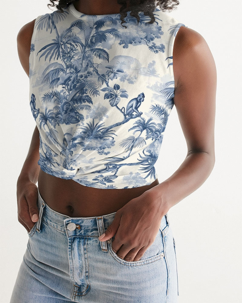 Shoulder Women's  All-Over Print Twist-Front Tank