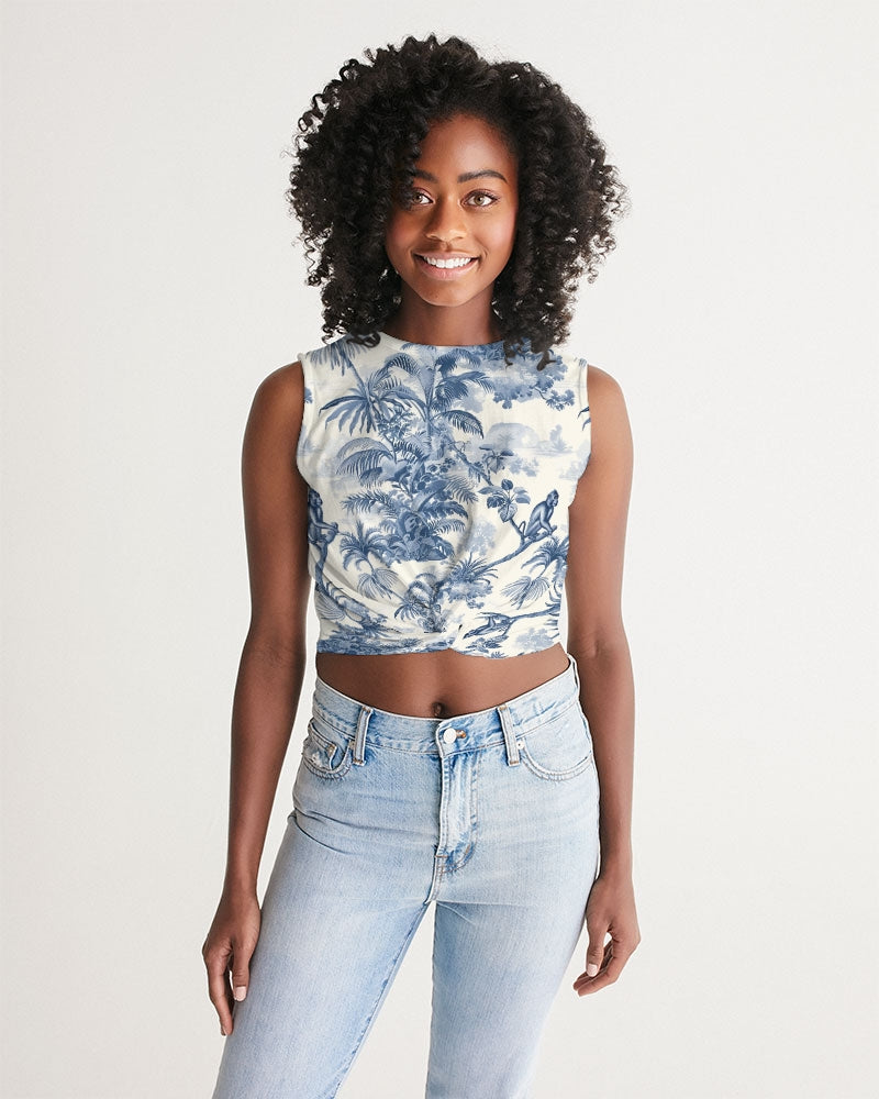 Shoulder Women's  All-Over Print Twist-Front Tank