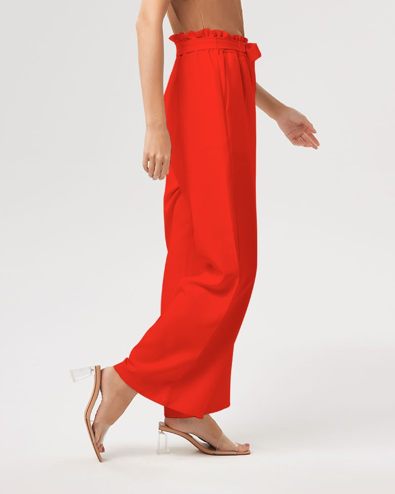 Throw The Tomato Women's All-Over Print High-Rise Wide Leg Pants