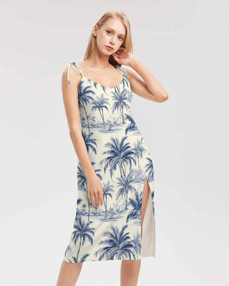 Uptop Women's All-Over Print Tie Strap Split Dress