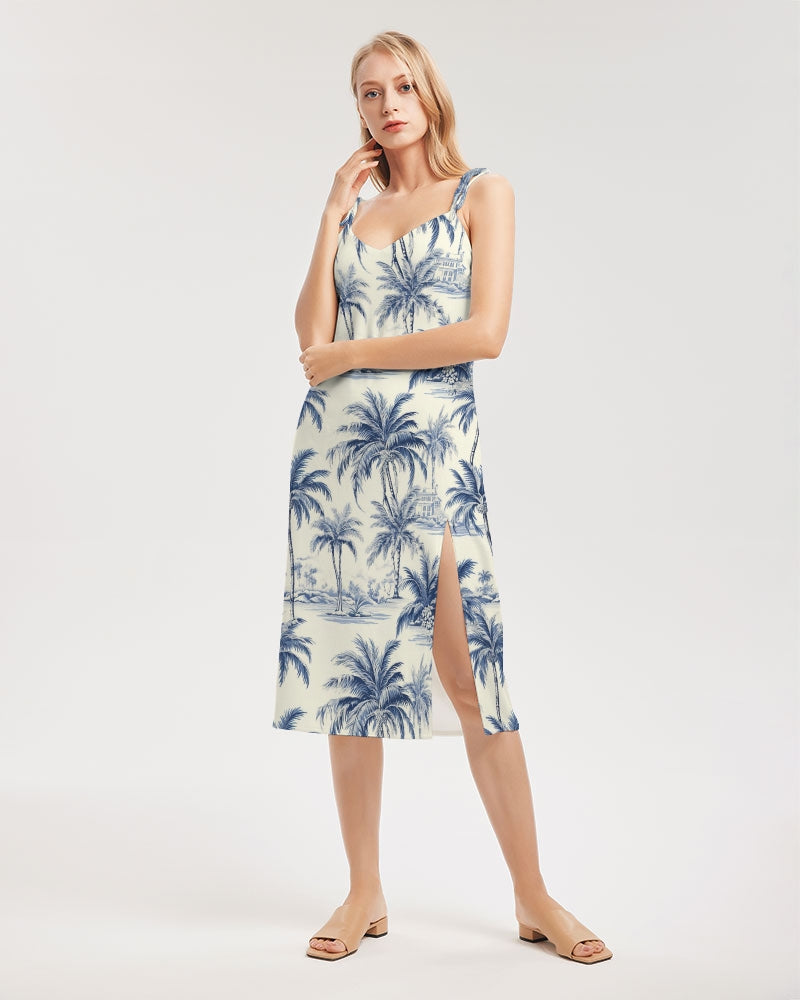 Uptop Women's All-Over Print Tie Strap Split Dress