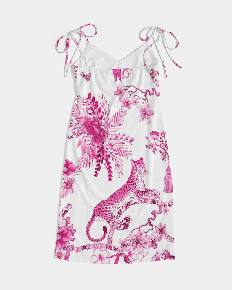 Hey Blue Women's All-Over Print Tie Strap Split Dress